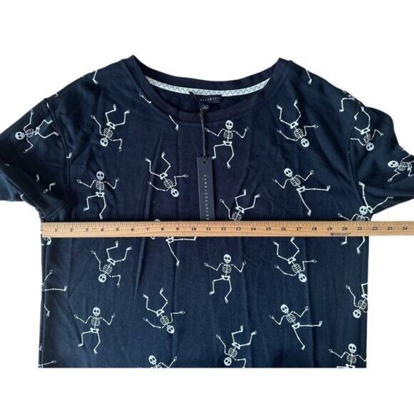 Jane & Delancey Women's Dancing Skeletons Pullover & Jogger Set Size L Black - Picture 5 of 14